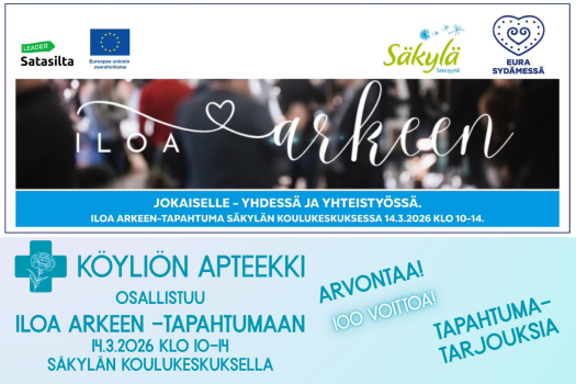 Köyliön apteekki mukana Iloa Arkeen -tapahtumassa 14.3.2026